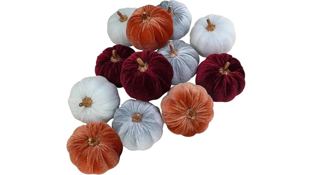 small rustic velvet pumpkins