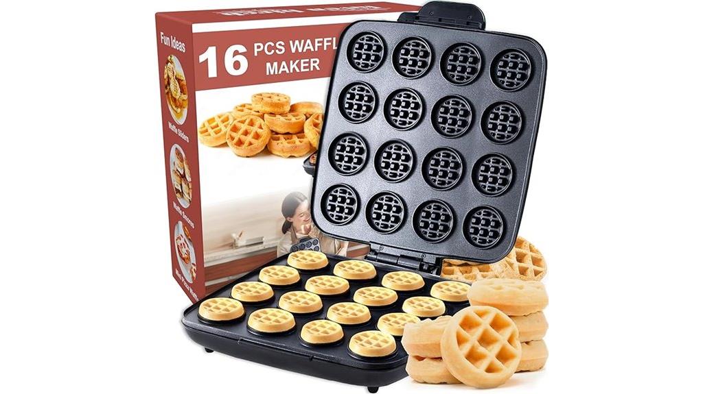 small waffle maker 16 pieces