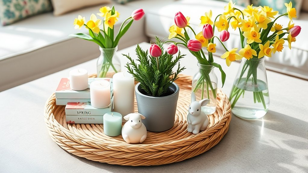 spring coffee table decor