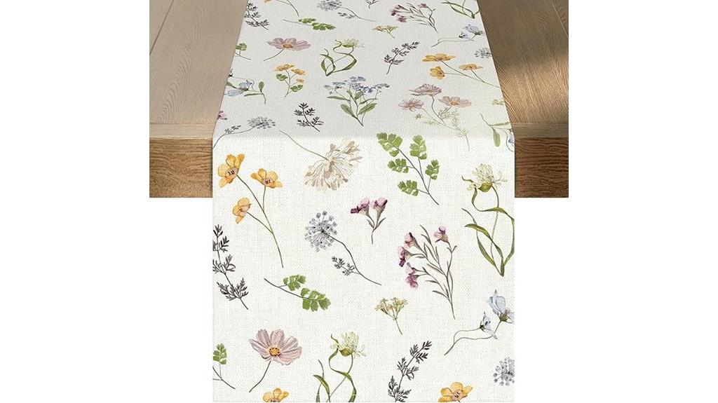 spring floral table runner
