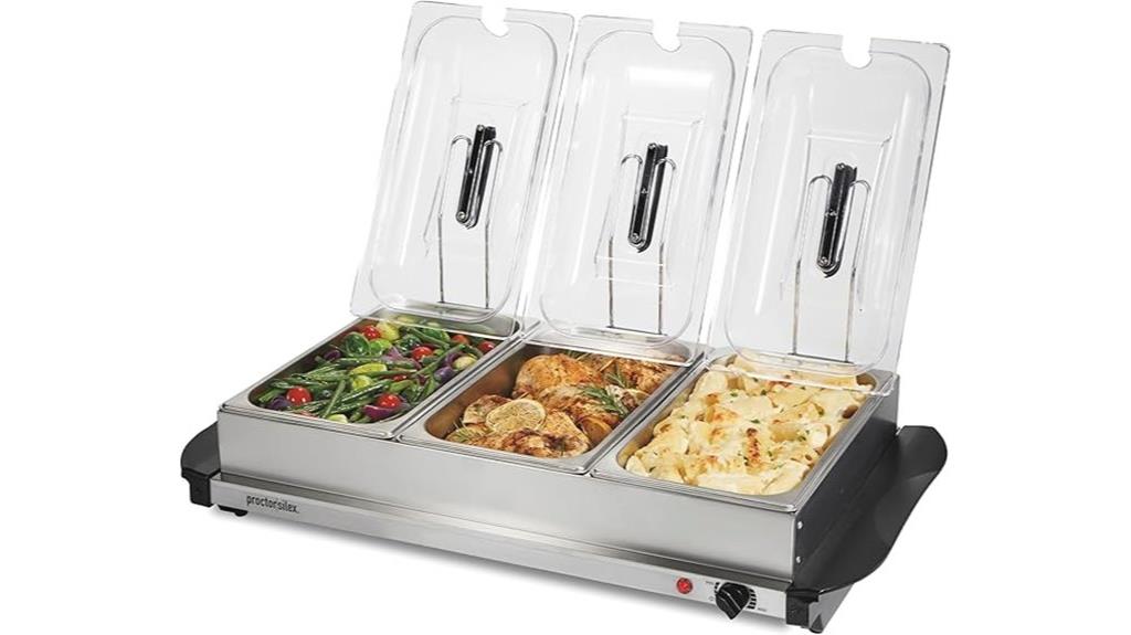 stainless steel buffet serving