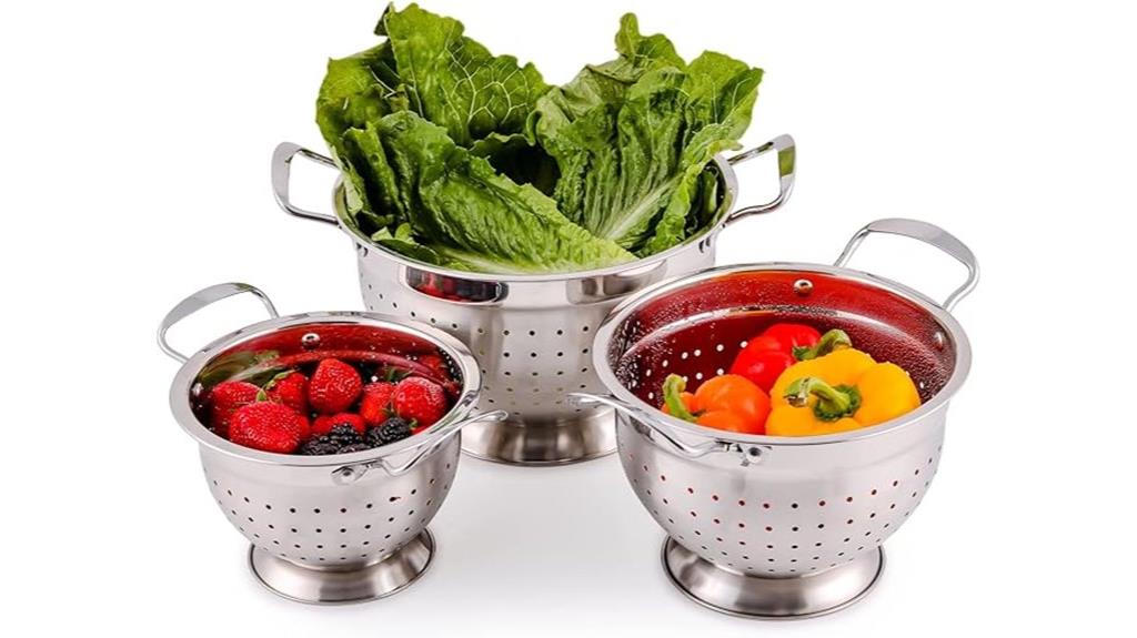 stainless steel colander set