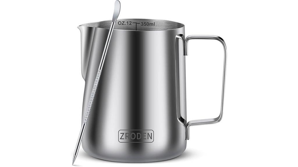 stainless steel frothing pitcher