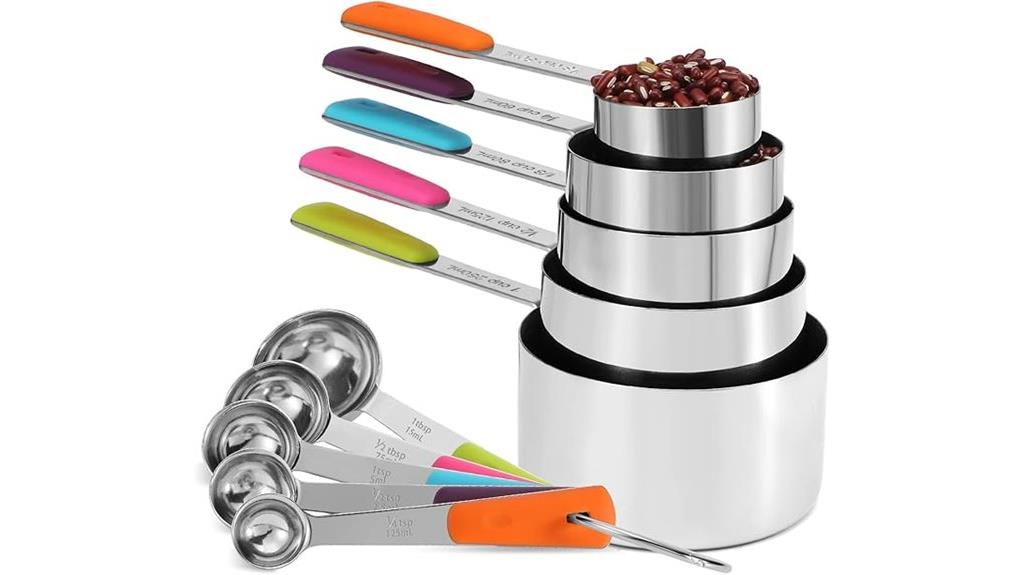 stainless steel measuring set
