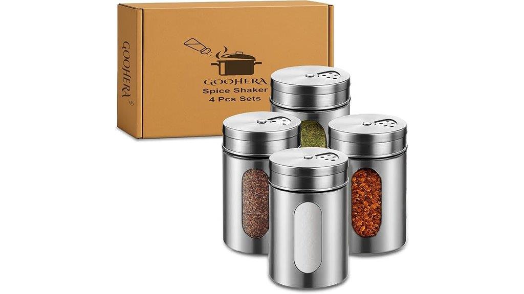 stainless steel salt pepper set
