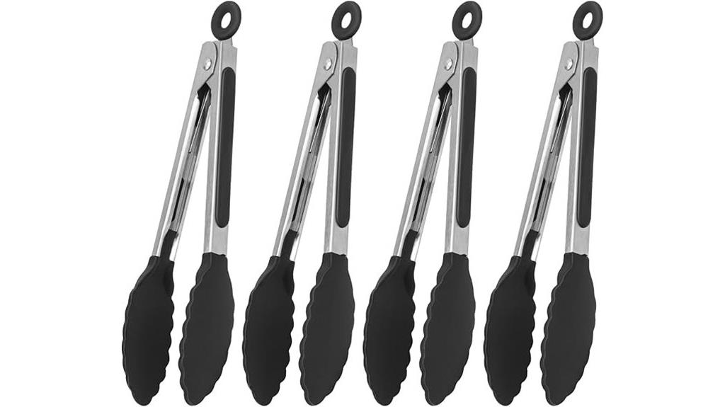 stainless steel silicone tongs