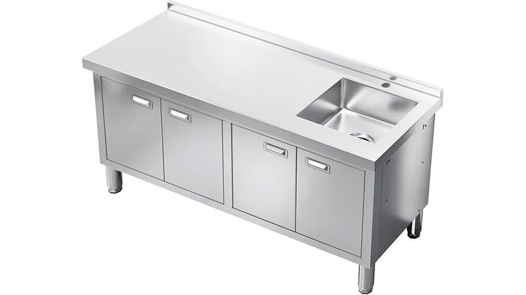 stainless steel sink cabinet