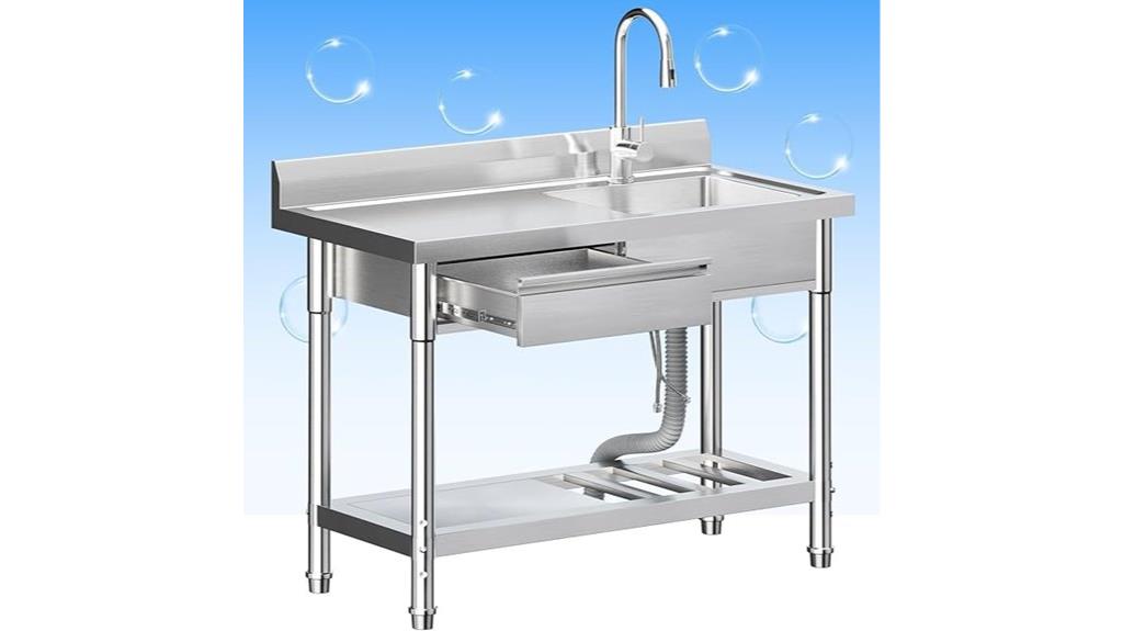 stainless steel sink features