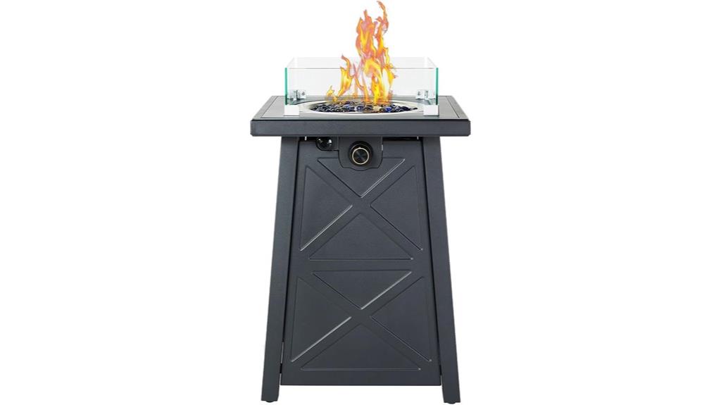 steel fire table with high btu