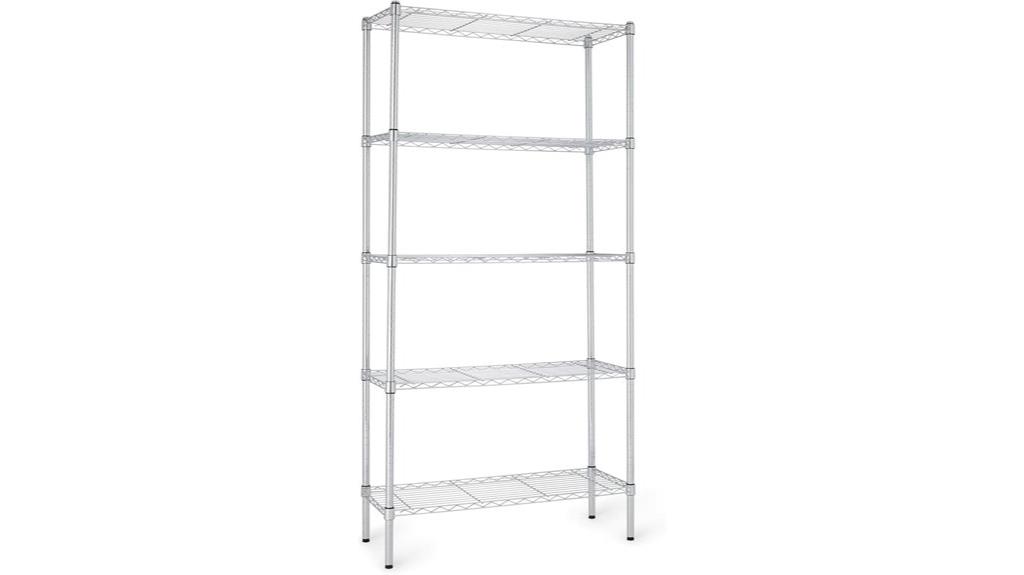 sturdy 5 shelf steel rack