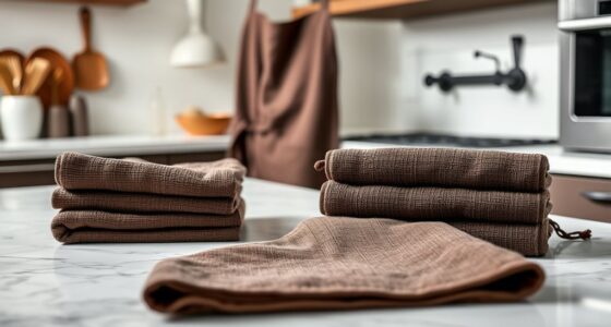 stylish espresso kitchen linens