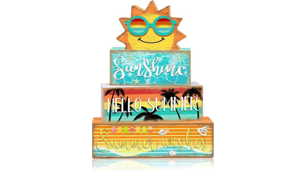 summer wooden tiered decor