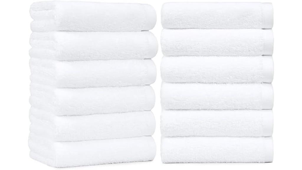 thick white cotton towels