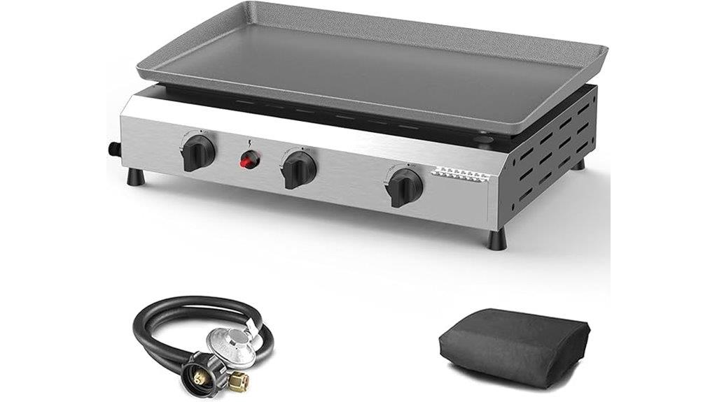 three burner flat top