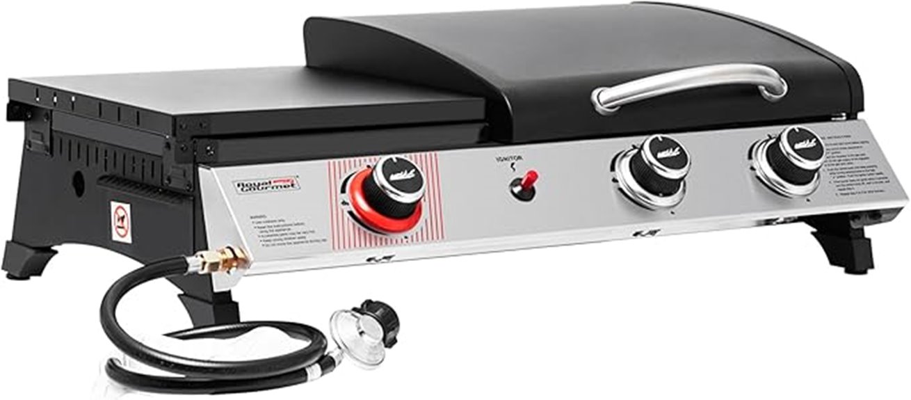 three burner propane grill