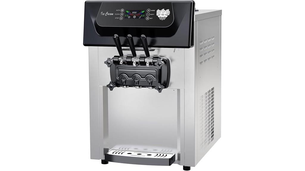 three head countertop ice cream maker