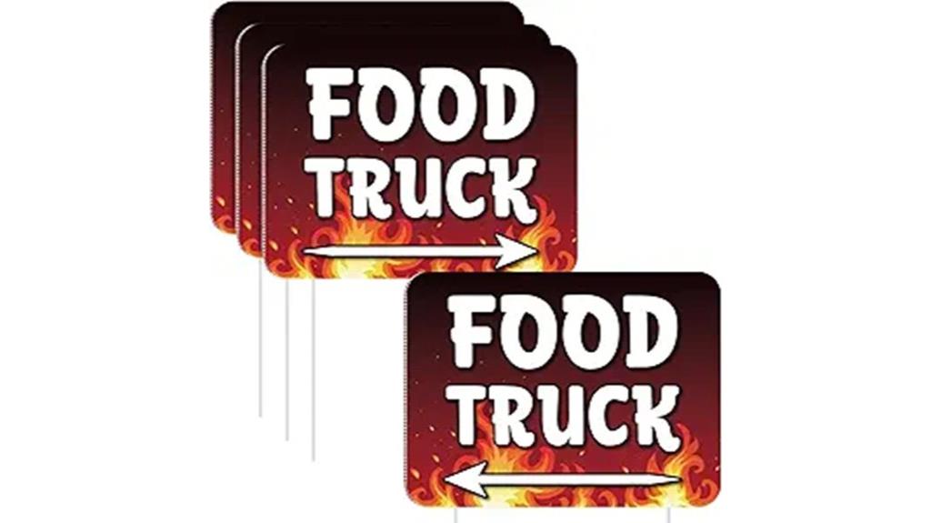 three pack food truck signs