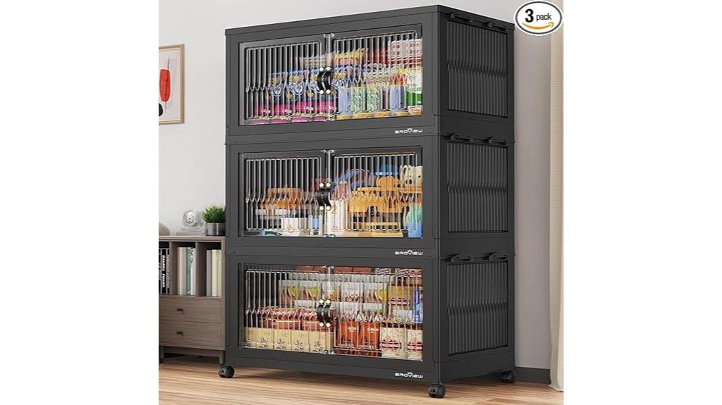 three pack stackable storage bins
