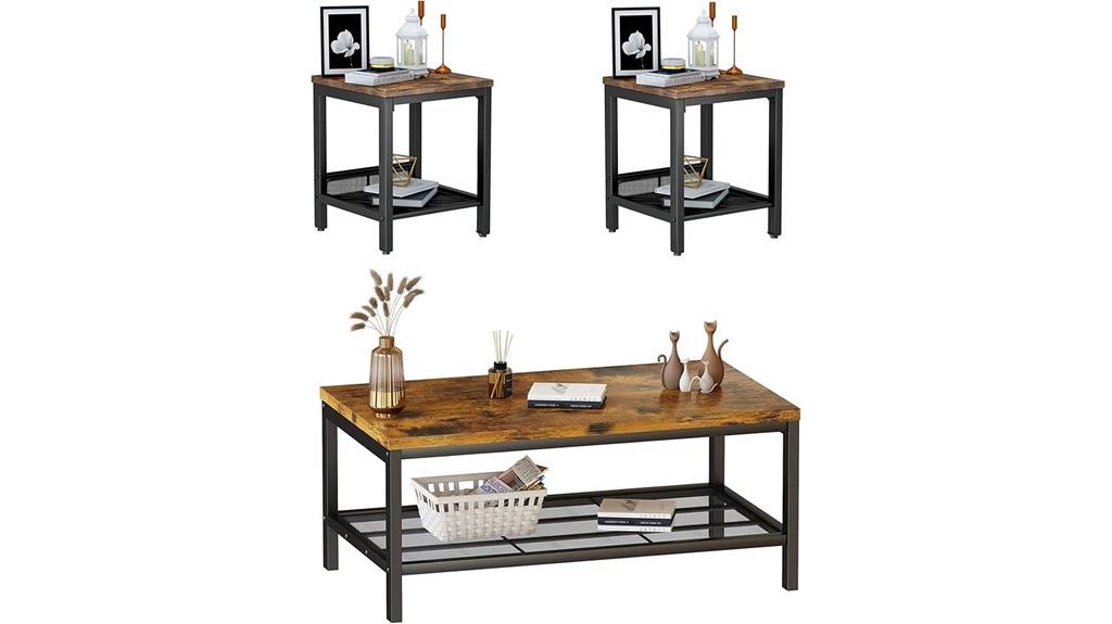 three piece coffee table set