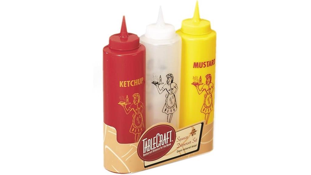three piece squeeze bottle set