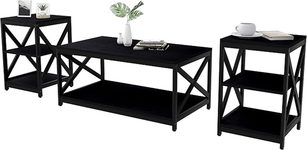 three piece storage coffee table