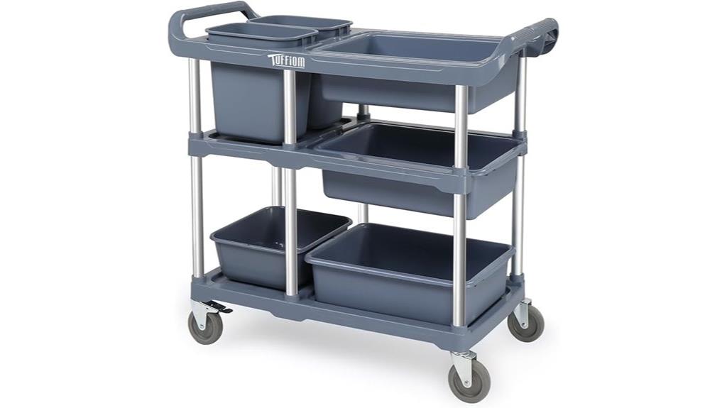 three tier plastic cart