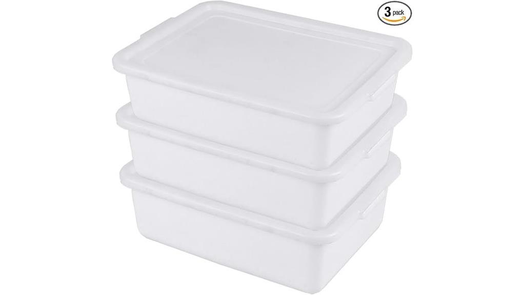 three white bus tubs