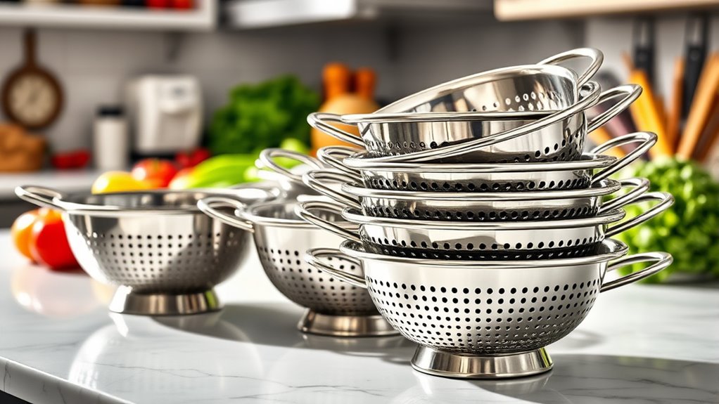 top stainless steel colander sets
