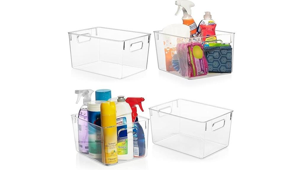 transparent storage bin