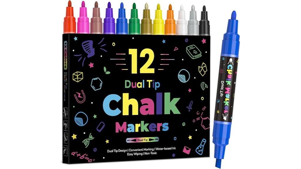 twelve dual tip markers