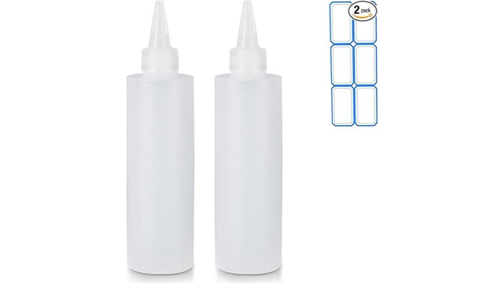two 10oz condiment bottles