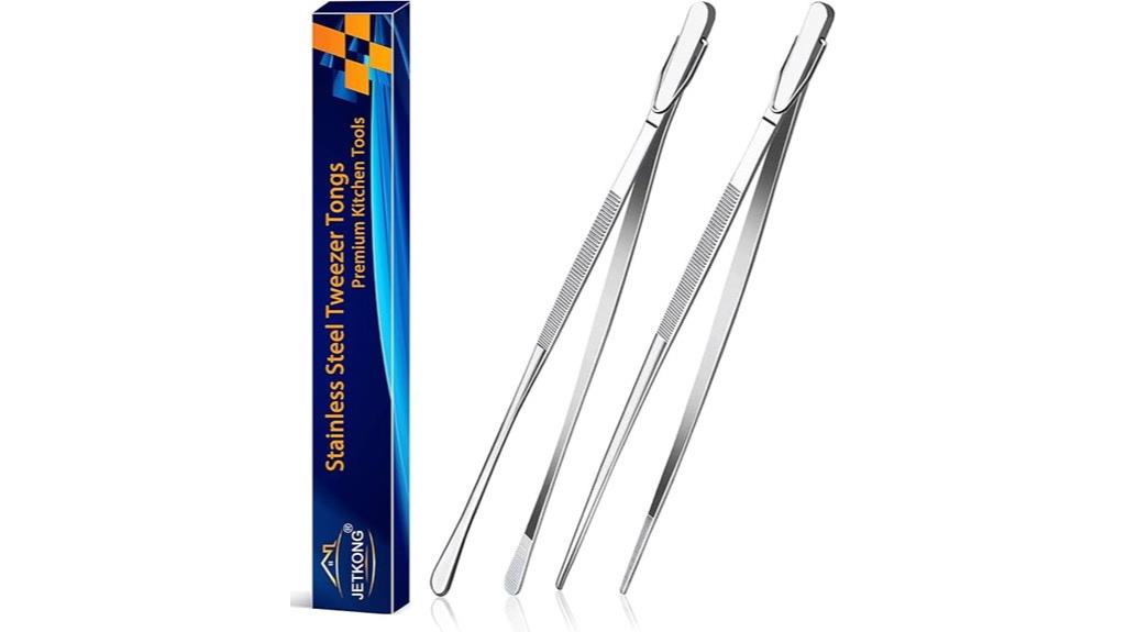 two 12 inch kitchen tweezers
