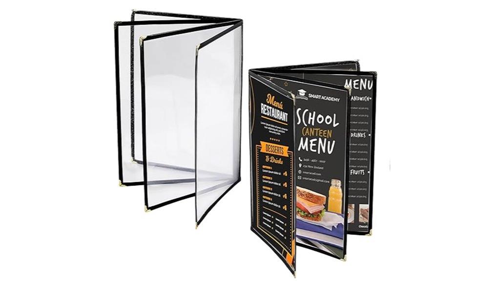 two 8 5x11 menu holders