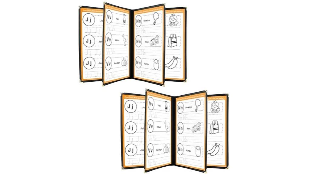 two a4 clear menu covers