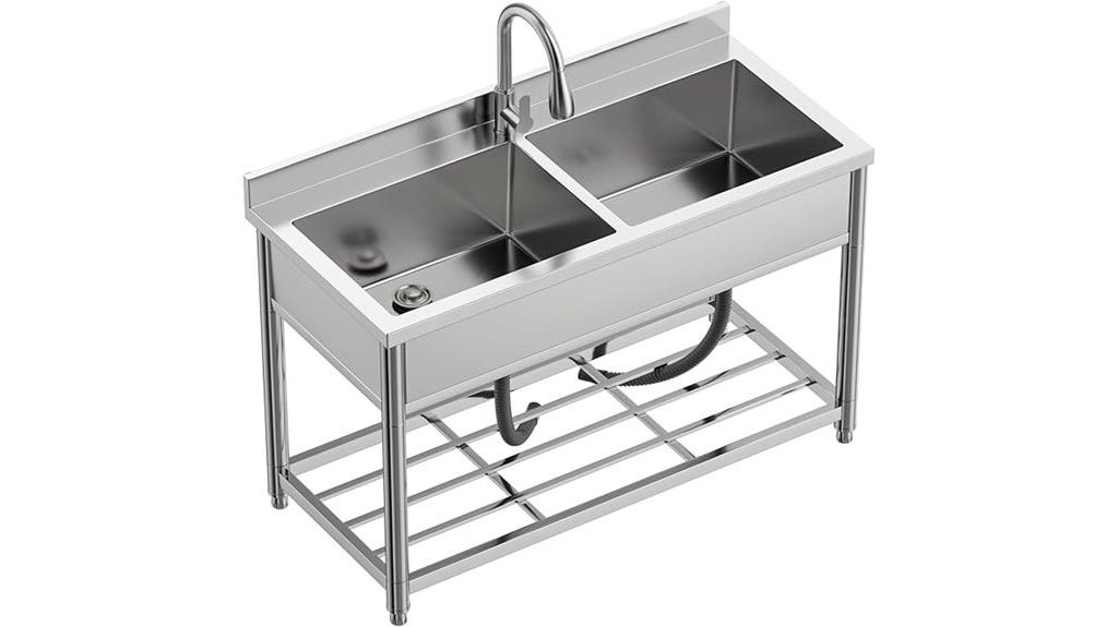 two compartment steel sink