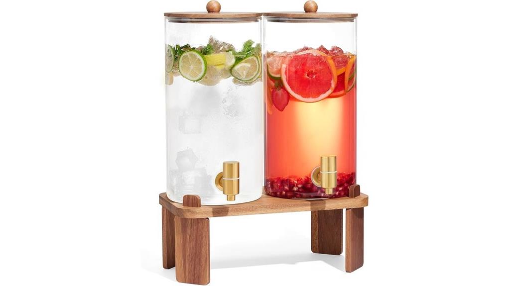 two dispensers with stand