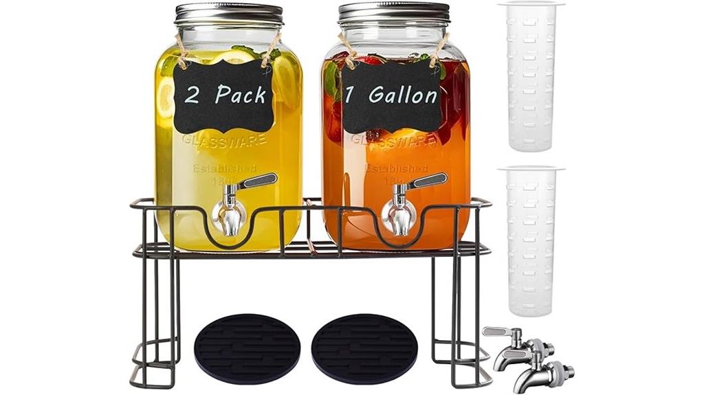 two gallon glass dispensers