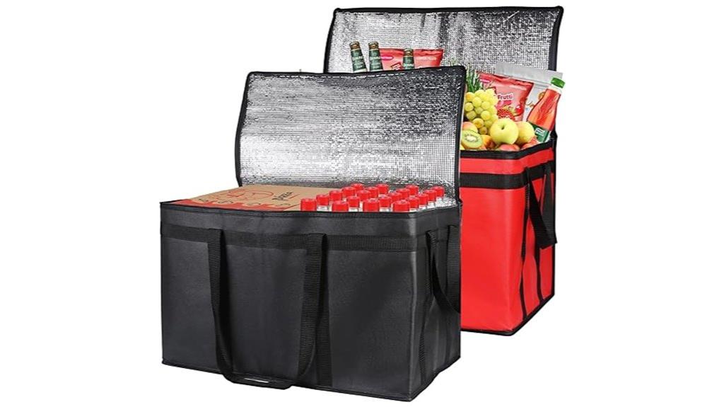 two insulated delivery bags