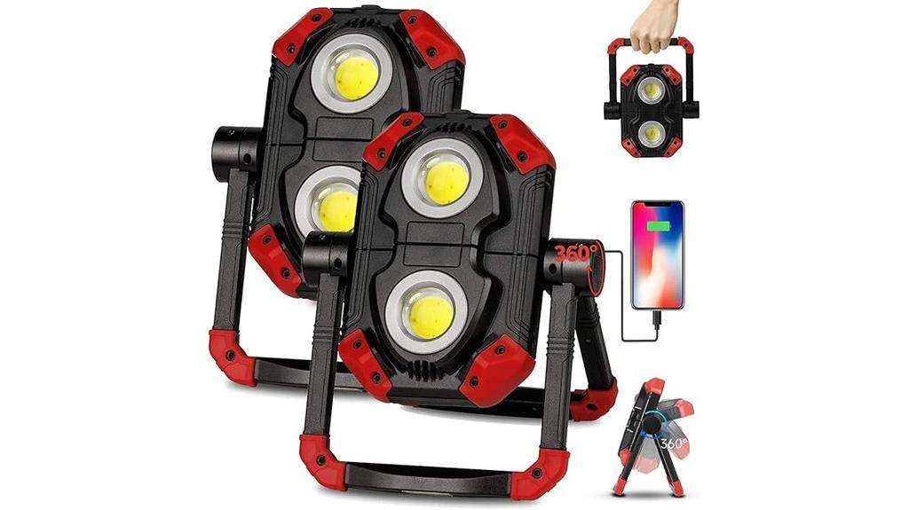 two rechargeable led lights