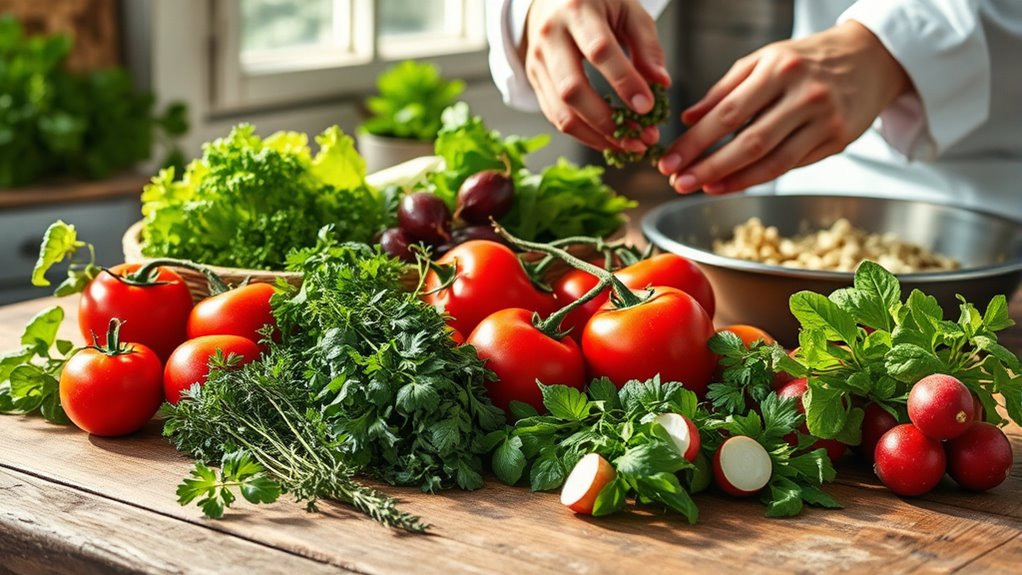use seasonal fresh herbs