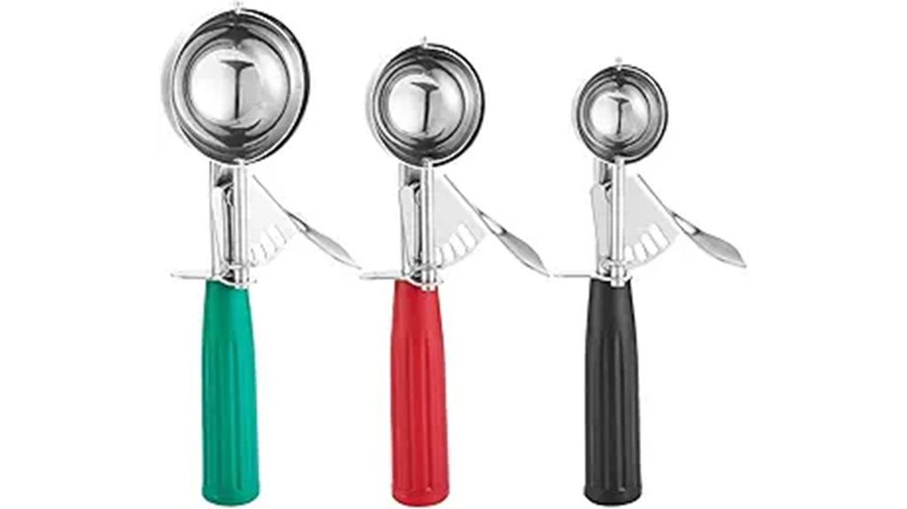 various sized cookie scoops