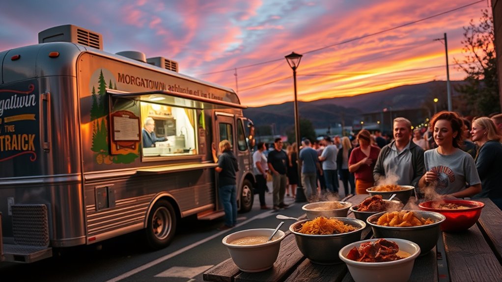 vibrant diverse food trucks