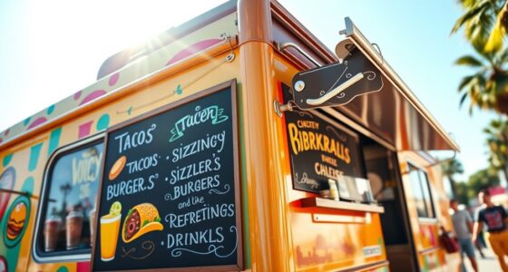 vibrant food truck signs