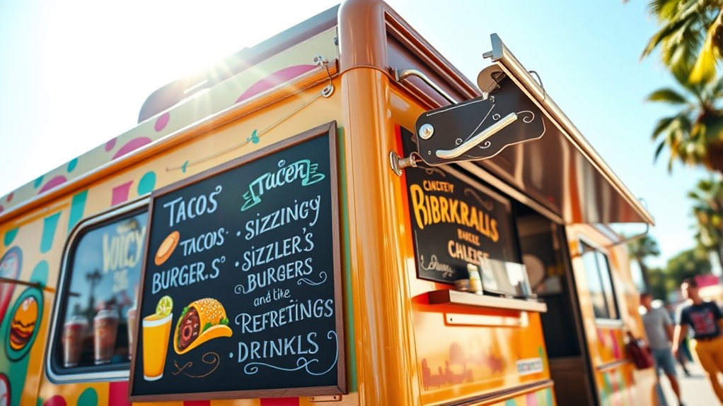 vibrant food truck signs