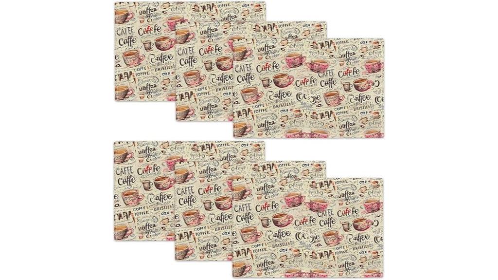 waterproof washable coffee placemats