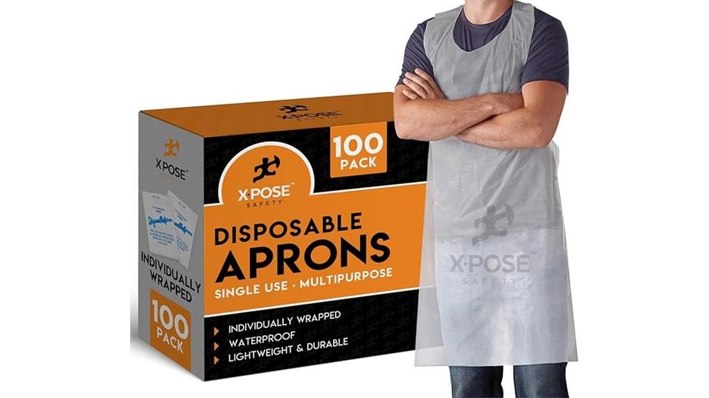 white disposable apron