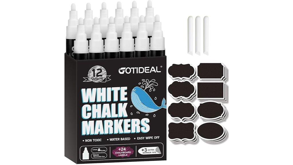 white liquid chalk markers