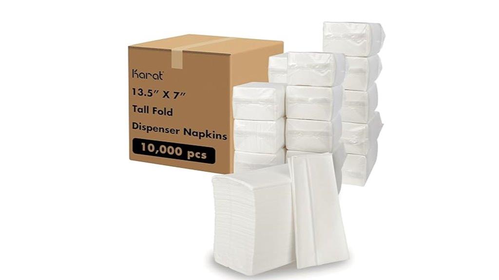 white tall fold napkins