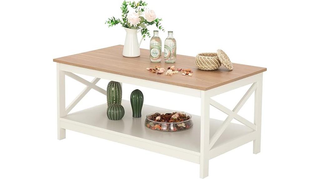 white wooden coffee table
