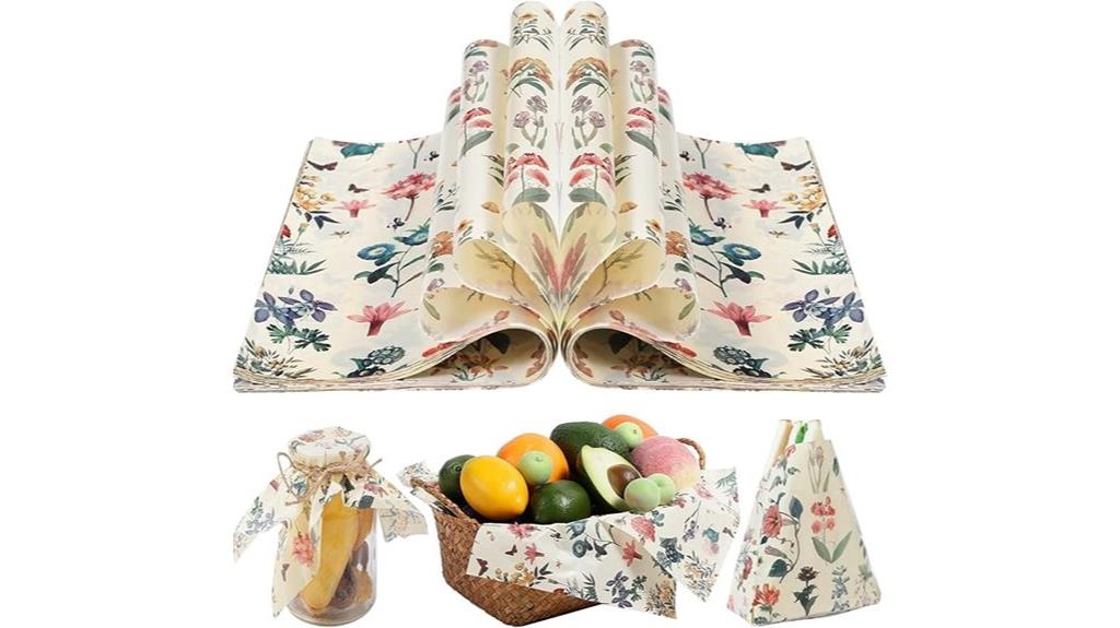 wildflower wax paper sheets
